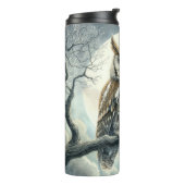 Screech Owl Waterverf Art Thermosbeker (Gedraaid links)