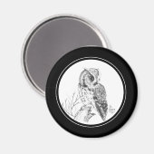 Screech Uil Magnet in potlood Magneet (Voorkant / Achterkant)