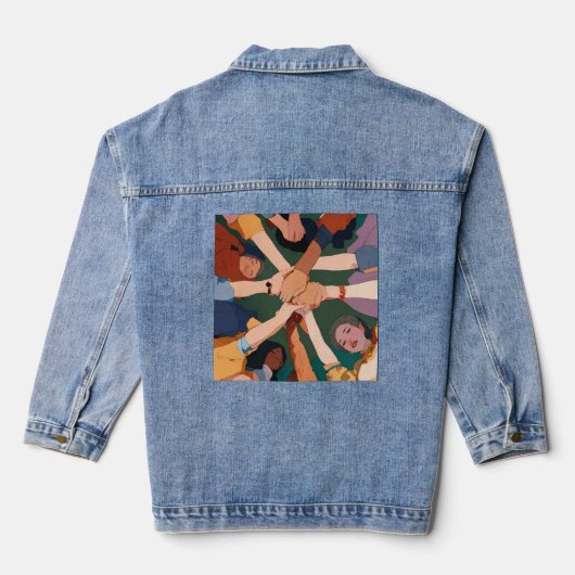 Screen-Print Poster op denim jas Jacket (Achterkant)