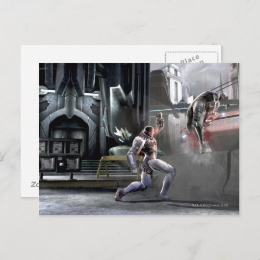 Screenshot: Cyborg vs Nightwing Briefkaart (Voorkant / Achterkant)