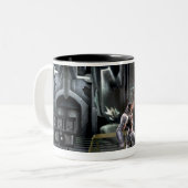 Screenshot: Cyborg vs Nightwing Tweekleurige Koffiemok (Voorkant links)