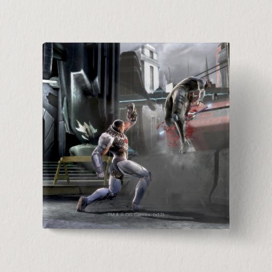 Screenshot: Cyborg vs Nightwing Vierkante Button 5,1 Cm (Voorkant)