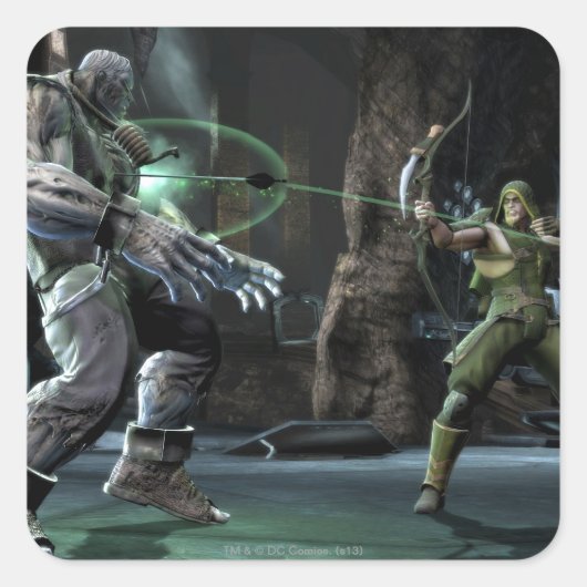 Screenshot: Grundy vs Green Arrow Vierkante Sticker (Voorkant)