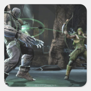 Screenshot: Grundy vs Green Arrow Vierkante Sticker