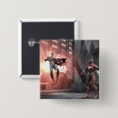 Screenshot: Superman vs Flash Vierkante Button 5,1 Cm (Voorkant /achterkant)