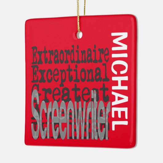 Screenwriter Extraordinaire CUSTOM Keramisch Ornament (Links)
