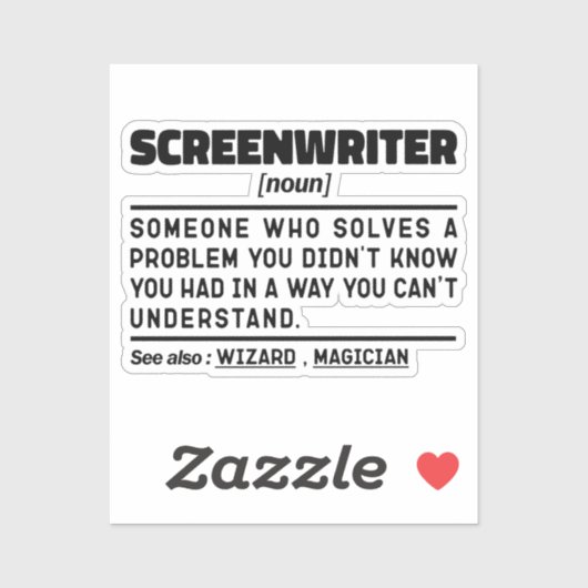 Screenwriter Noun Definition Screenwriting Grappig Sticker (Vel)