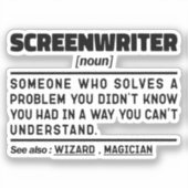 Screenwriter Noun Definition Screenwriting Grappig Sticker (Voorkant)