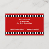 Screenwriter zwart, wit, rood in het oog springend visitekaartje (Achterkant)