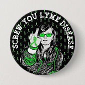 SCREW U Lyme Disease Awareness Ribbons Button (Voorkant)