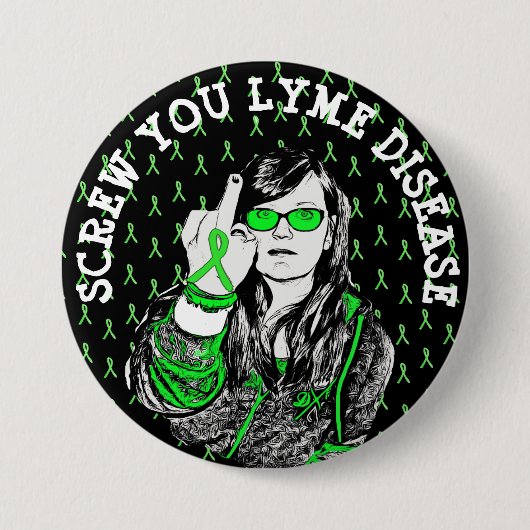SCREW U Lyme Disease Awareness Ribbons Button (Voorkant)