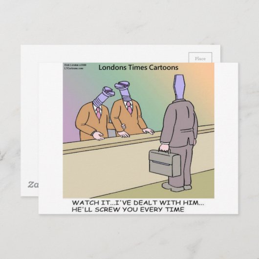 Screwy Salesman van Rick London Funny Briefkaart (Voorkant / Achterkant)