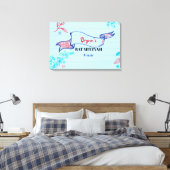 SCRIBBELS op NOTEPAPER Bat Mitzvah Sign-In Board Canvas Afdruk (Insitu (Slaapkamer))