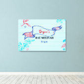 SCRIBBELS op NOTEPAPER Bat Mitzvah Sign-In Board Canvas Afdruk (Insitu (Houten vloer))