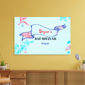 SCRIBBELS op NOTEPAPER Bat Mitzvah Sign-In Board Canvas Afdruk (Insitu (Woonkamer))