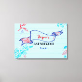 SCRIBBELS op NOTEPAPER Bat Mitzvah Sign-In Board Canvas Afdruk (Voorkant)