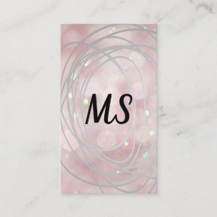 Scribble Artistic Monogram Roze Boke Visitekaartje