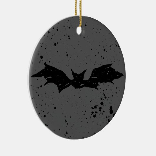 Scribble Bat Keramisch Ornament (Rechts)