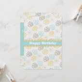 Scribble bloemen Happy Birthday Kaart (Voorkant / Achterkant in situ)