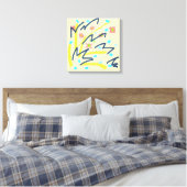 Scribble Buds Canvas Kunstdruk Afdruk (Insitu (Slaapkamer))
