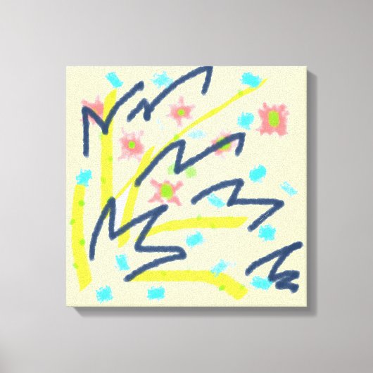 Scribble Buds Canvas Kunstdruk Afdruk (Voorkant)