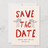 Scribble Funny Doodle Save the date Invitation (Devant)