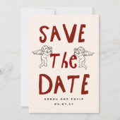 Scribble Funny Doodle Save the date Invitation (Devant)