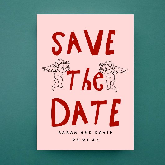 Scribble Funny Doodle Save the date Invitation