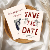 Scribble Funny Doodle Save the date Invitation