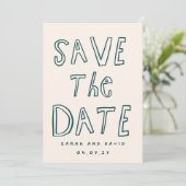 Scribble Funny Doodle Save the date Kaart (Staand voorkant)