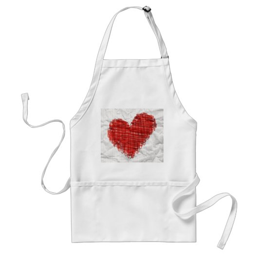 Scribble Heart Apron Standaard Schort (Voorkant)