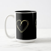 Scribble Heart Cup Tweekleurige Koffiemok (Links)