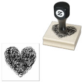 Scribble Heart Rubberstempel (Gestempeld)