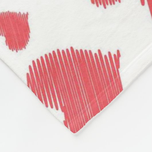 Scribble Hearts Fleece Deken (Hoek)