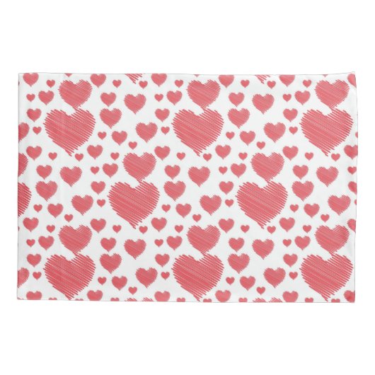 Scribble Hearts Kussensloop (Achterkant)