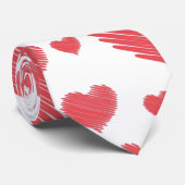 Scribble Hearts Stropdas (Opgerold)