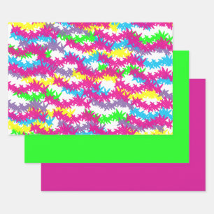 Scribble Jacks Neon Design Inpakpapier Vel