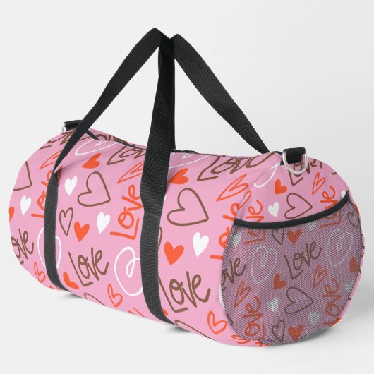 Scribblé Love Hearts Duffel Sac (Coin droit)