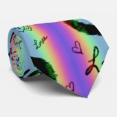 Scribble Love Xoxo Heart Stripe Cravate (Roulé)