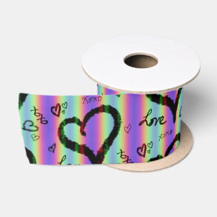 Scribble Love Xoxo Heart Stripe Ribbon Lint