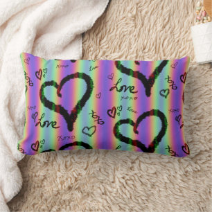 Scribble Love Xoxo Heart Stripe Sierkussen Kussen