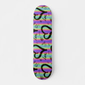 Scribble Love Xoxo Heart Stripe Skateboard (Devant)