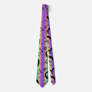 Scribble Love Xoxo Heart Stripe Stropdas