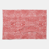 Scribble Motif Rouge Serviette de cuisine (Horizontal)