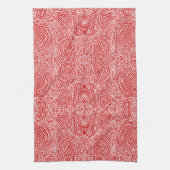 Scribble Motif Rouge Serviette de cuisine (Vertical)