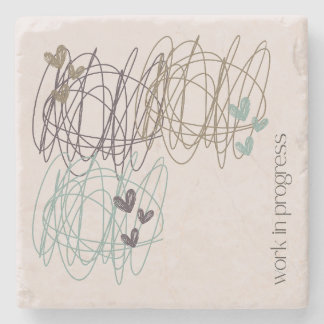 Scribble muismat - het is een werk in uitvoering stenen onderzetter