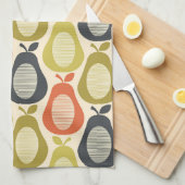 Scribble Pear Multi kleuren, moderne retro stijl Theedoek (Quarter Fold)