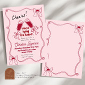 Scribble Red Bow Cheers Vrijgezellenfeest Kaart