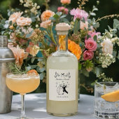 Scribble Sketch Wedding Bottle Sticker