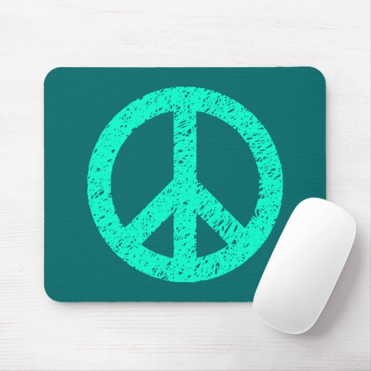 Scribble Stenciled Peace Symbol Muismat (Met muis)